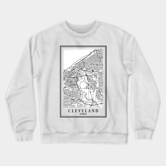 Cleveland City Map Crewneck Sweatshirt by dalekincaid